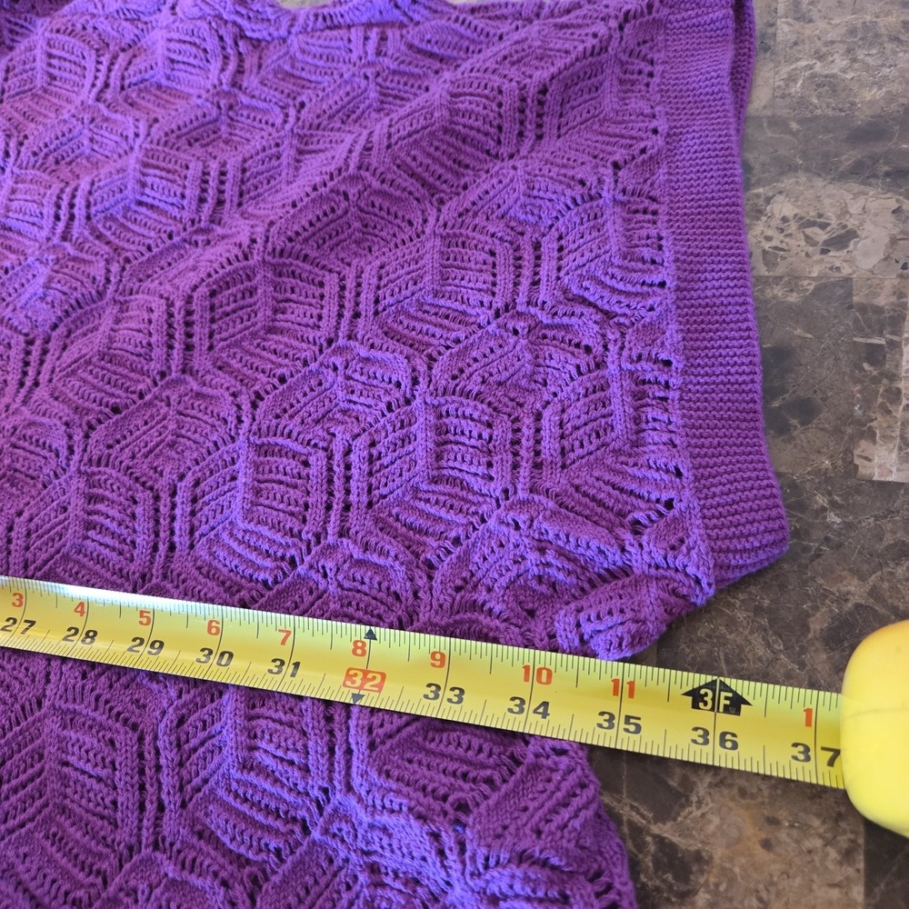 Liz Claiborne sz 4X ss open knit & front cardigan sweater NWT purple lightweight - Picture 7 of 10